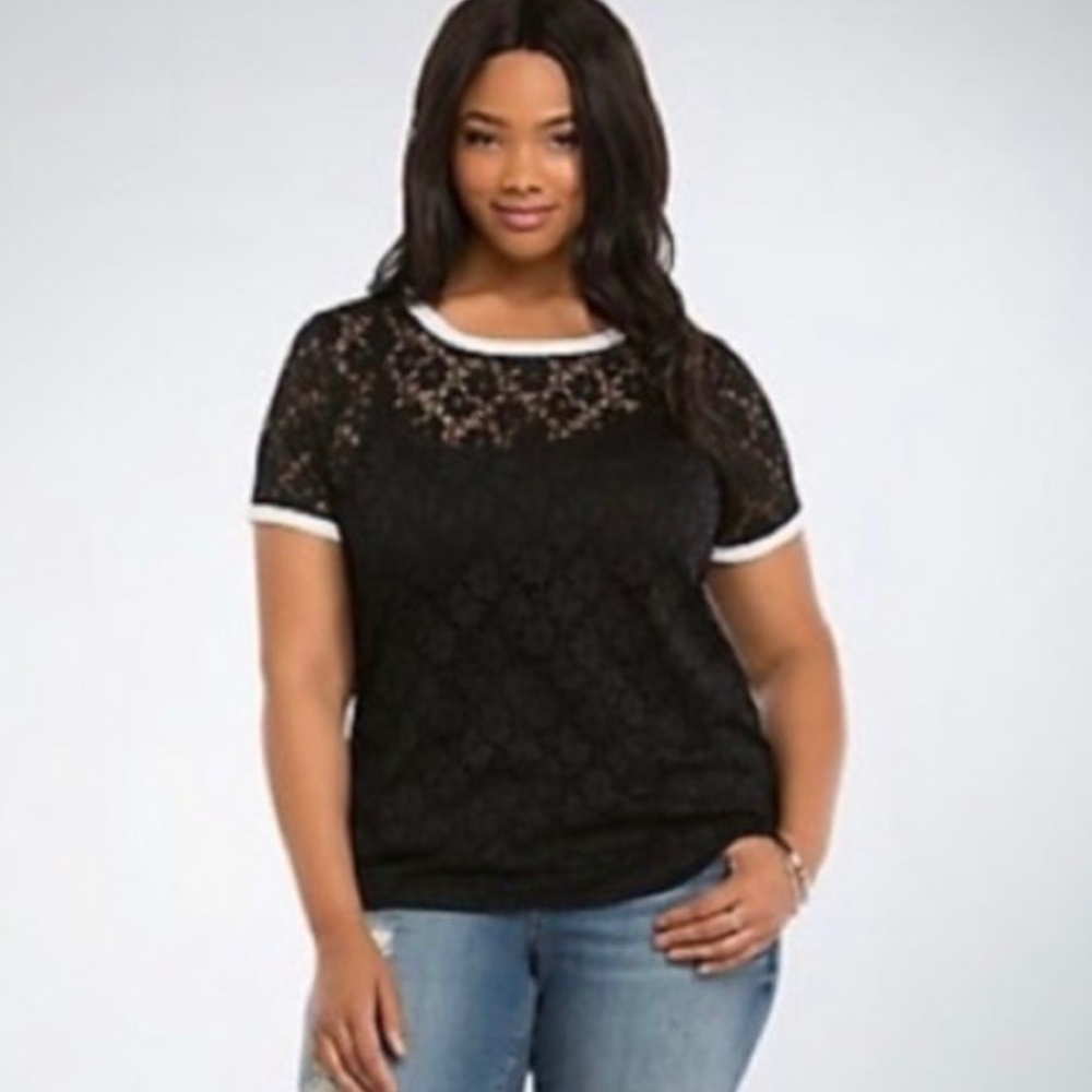 TORRID Lace Ringer Tee